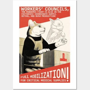 Soviet Cat Poster - Full Mobilization For Critical Medical Supplies Posters and Art